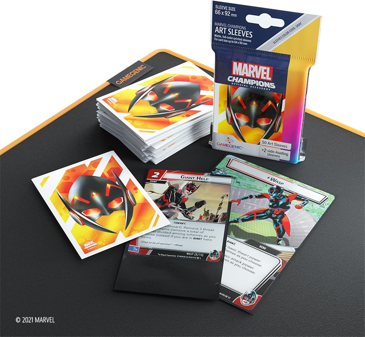 Gamegenic Asmodee North America Wasp Marvel Champions Art Sleeves image number 1