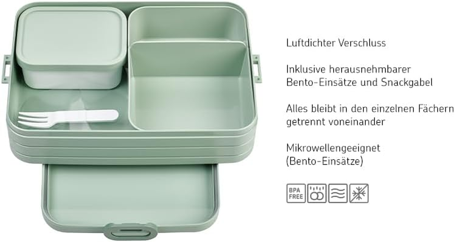 Mepal Take a Break Bento Lunch Box Large &ndash; Nordic Sage Bpa-Free Food Container with Removable Compartments, Fresh Seal Sandwich Box, Reusable Lunchbox for School, Office & Travel, Made in Holland image number 7