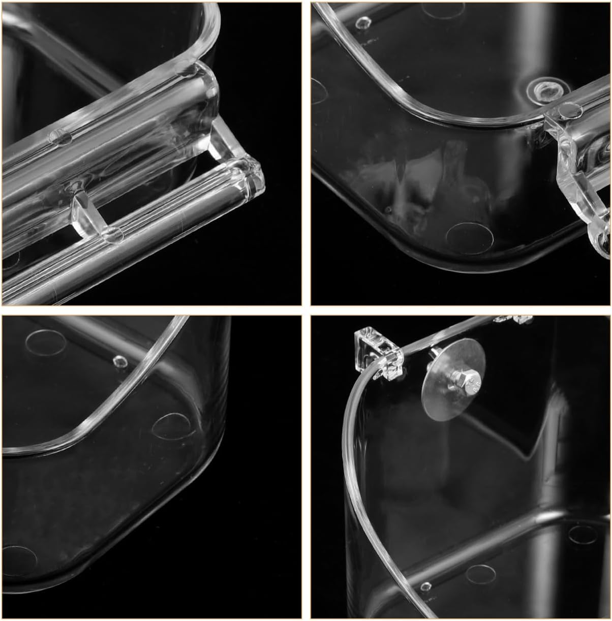 FUNOMOCYA Hanging Bird Bath Tub 5 X 3.7 Multipurpose Cage Accessory for Parakeets and Small Birds Feeder and Shower Easy to Assemble and Clean