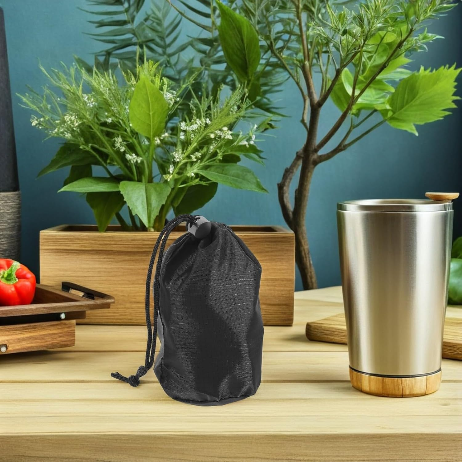 Baluue 2Pcs Raincoat Storage Bags Drawstring Organizer for Camping Hiking Travel Bike Poncho Gear image number 4