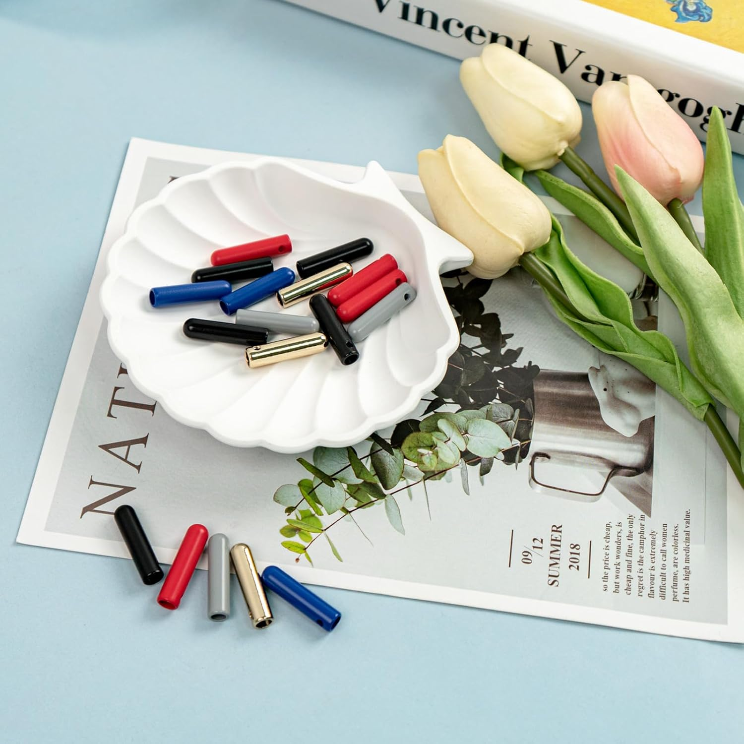 30 Pcs Shoe Lace Ends Tips, 5 Colors Metal Aglets, for DIY Replacement Caps for Shoe Laces Ends, Canvas Hoodies image number 6