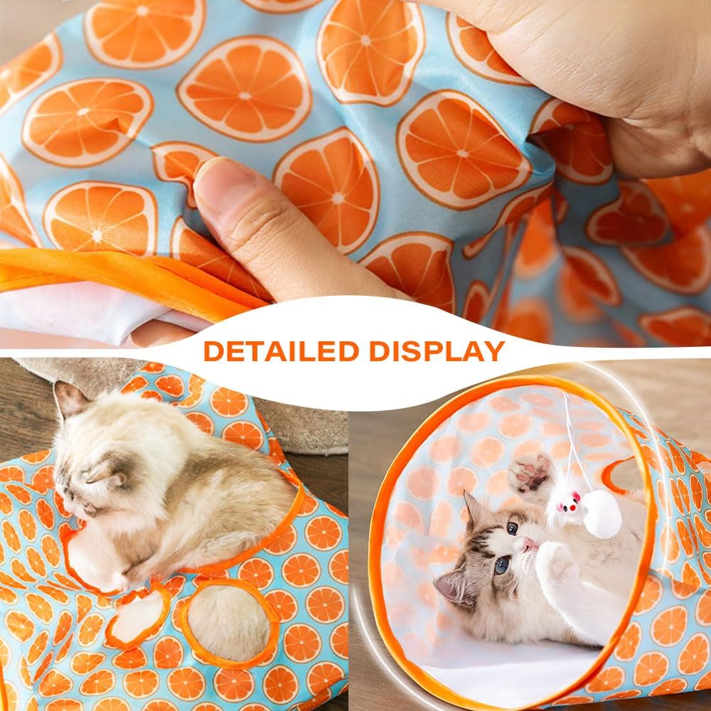Cat Tunnel Bag Toy, 2024 New Tunnel Bored Cat Pet Toys Cat Tunnels for Indoor Cats, Funny Portable Interactive Kitten Play Toy, Crinkle Paper Collapsible Cat Drill Sleeping Bag with Mouse Toy (#A1) image number 3