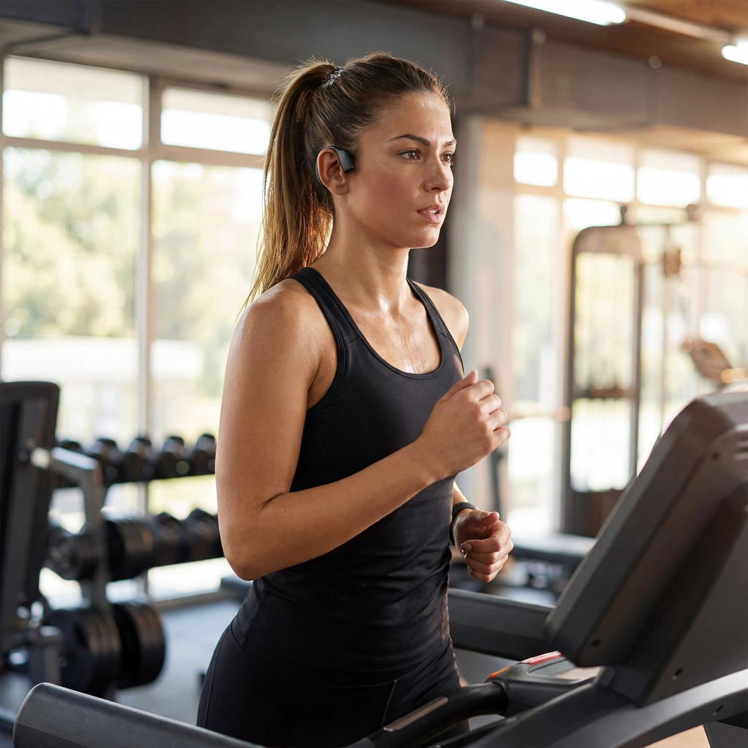 Intempo Amalfi plus Wireless Earbuds - Open Ear Headphones, Running/Travel, Perceive Environment, up to 24 Hours Playtime, Rain & Sweat Resistant, Charging Case Included, Black image number 4