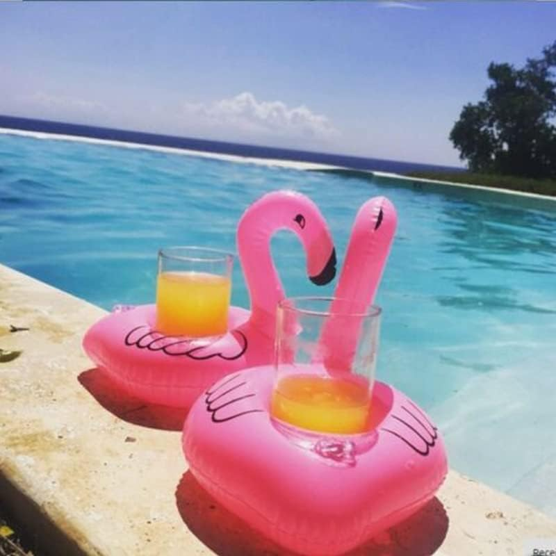 AIMALL Inflatable Floating Drink Cup Can Beer Holder Swimming Pool Bath Beach Party for Pool, Bath, Beach Party, Summer Decorations, Lightweight Floatable Drink Can Holder image number 2