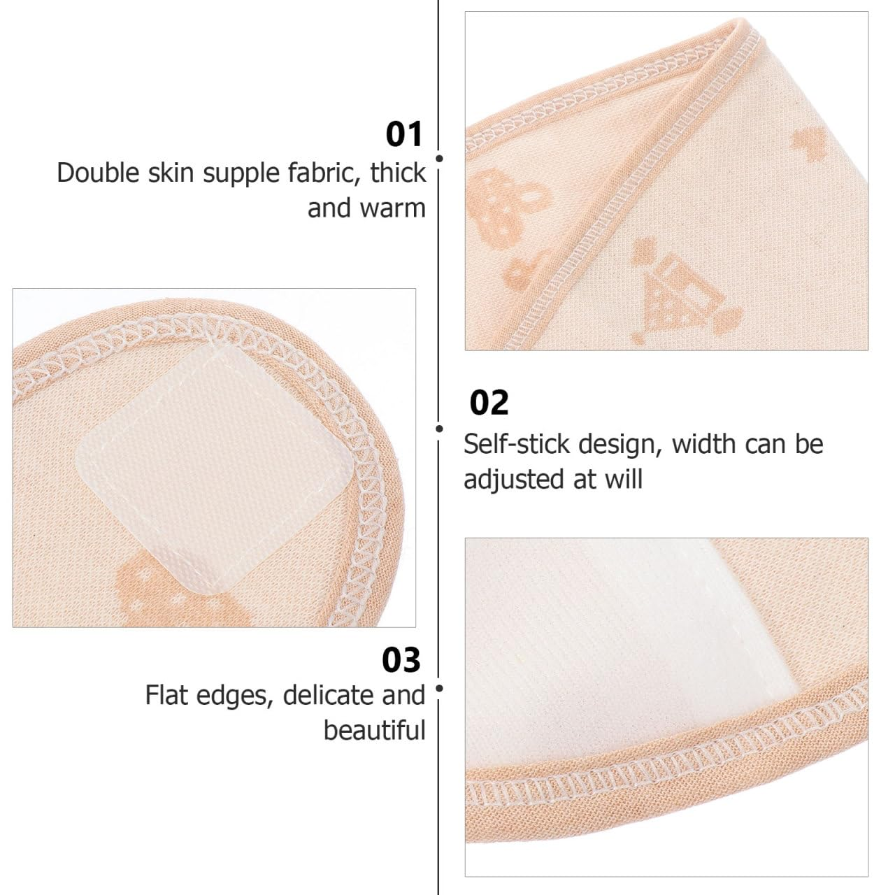 Cabilock 4PCS Baby Belly Binder, Adjustable Cotton Navel Belt for Newborns Breathable and Skin-Friendly Belly Bands to Keep Baby Warm and Comfortable image number 5