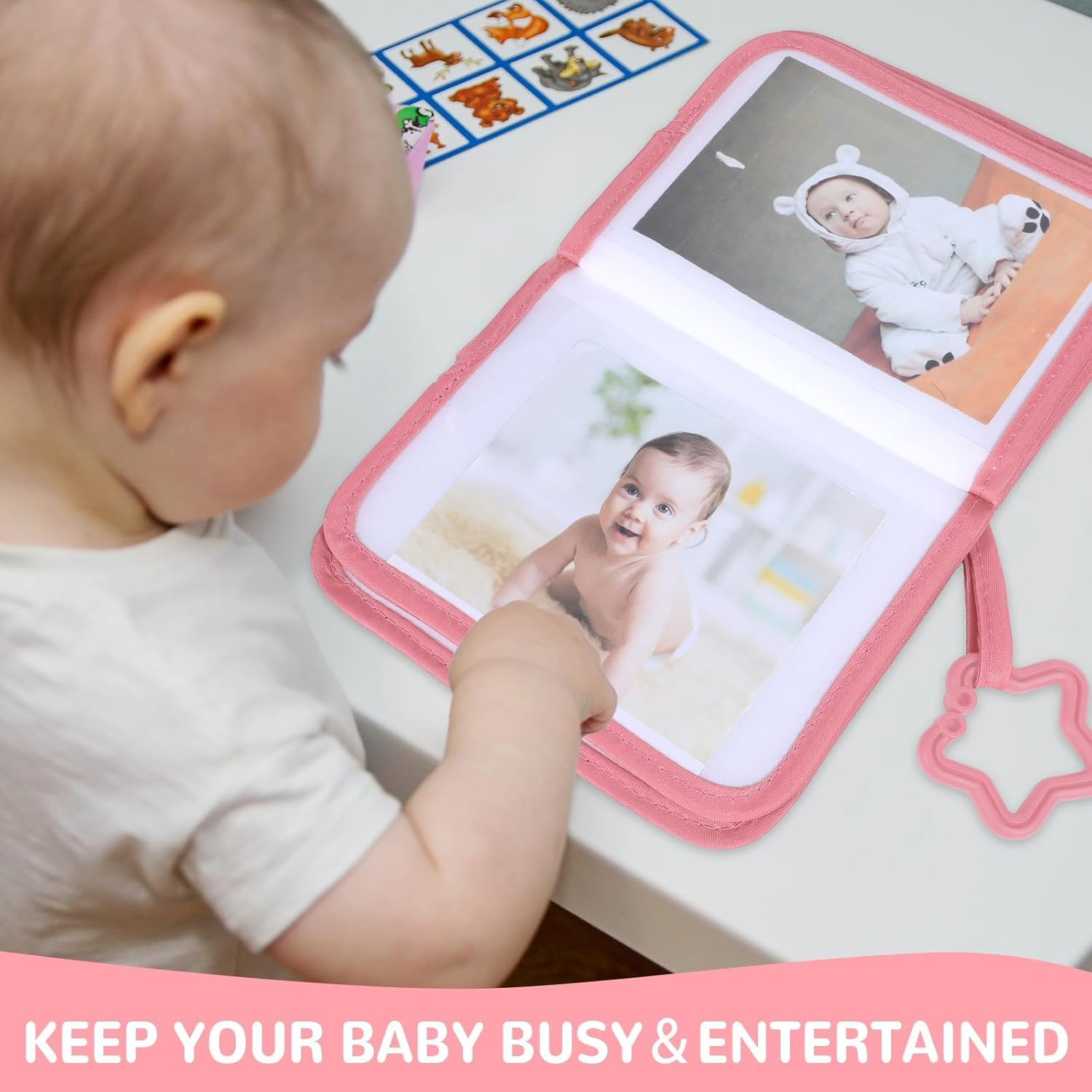 Baby'S My First Family Album Soft Photo Cloth Book Pink Heart My First Book of Photos Baby Memory Album Gift Holds 4X6 Pictures for Babies Newborn Toddler & Kids Baby Shower image number 5