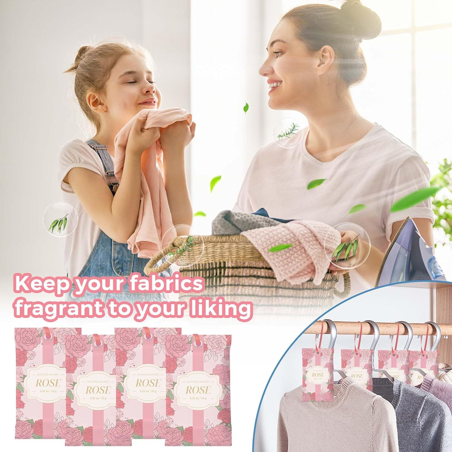 LA BELLEF&Eacute;E Scented Sachet,14-Packs Rose Fragrance Packets Perfume Envelopes Sachets, Idea Home, Wardrobe, Drawer, Car, Closets image number 2