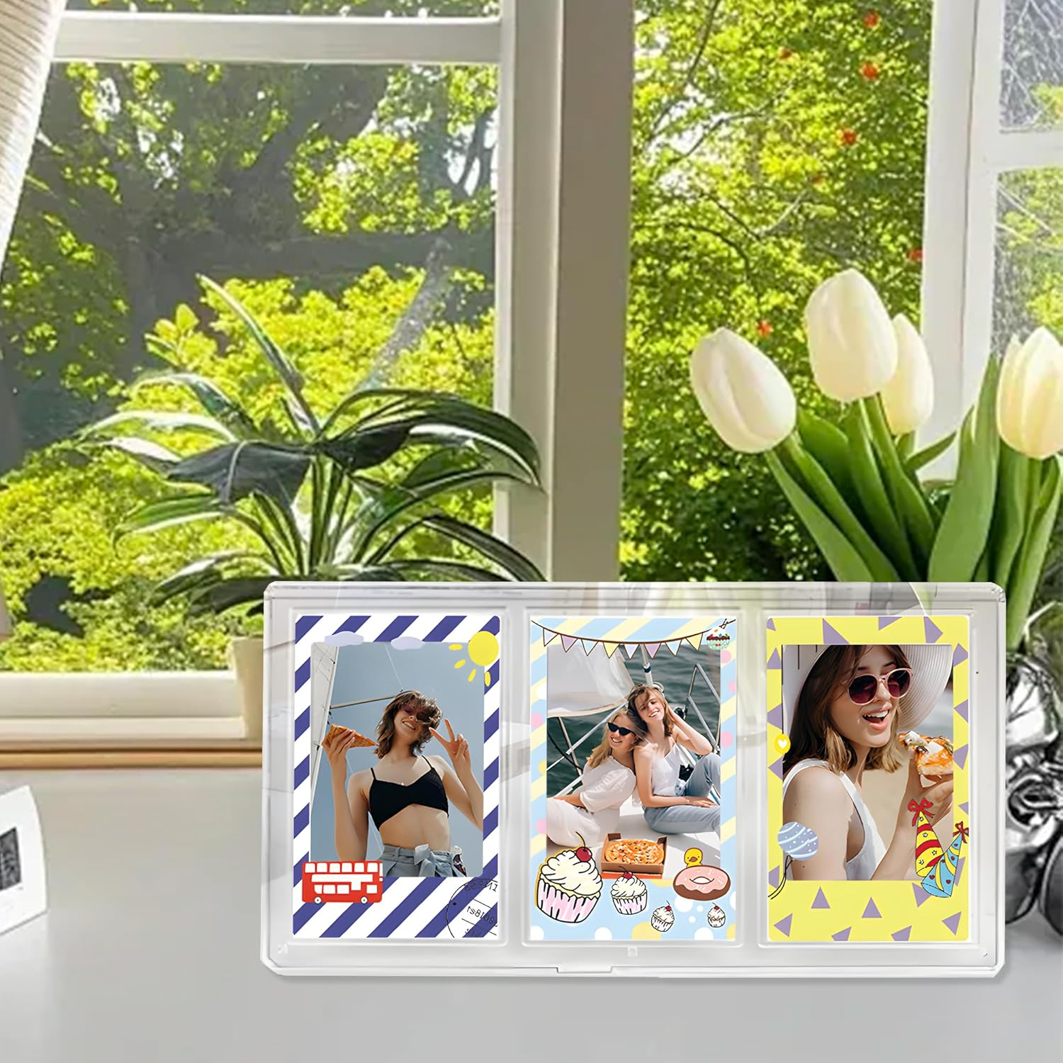 30Pcs Instant Photo Frame Stickers for Instax Mini, Colorful Photo Instant Films Frame Sticker, DIY Scrapbook Sticker for Scrapbooking, Journaling, Photo Albums image number 3