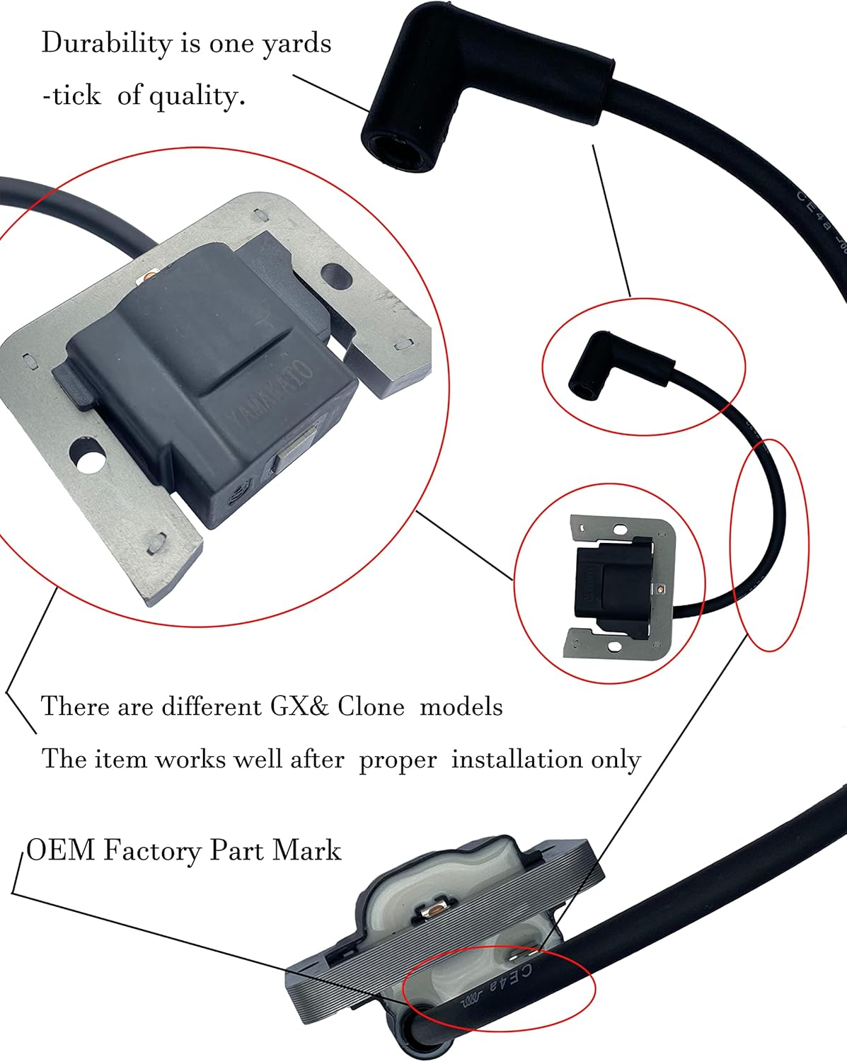YAMAKATO Armature Magneto for Kohler 25 584 05-S, 24 584 01-S, 24 584 45, 24 584 201-S, Ignition Coil, AYMK181 image number 4