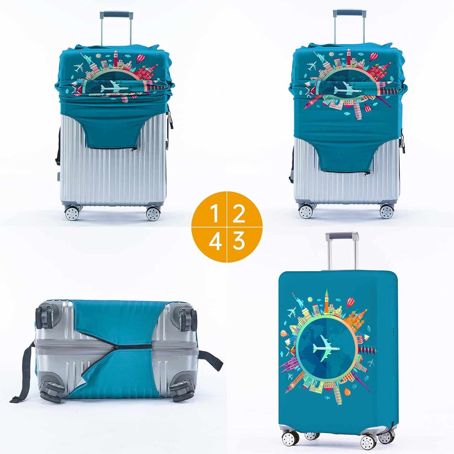 TRAVELKIN Luggage Cover Washable Suitcase Cover Suitcase Protector Anti-Scratch Fits 18-32 Inch Luggage image number 4