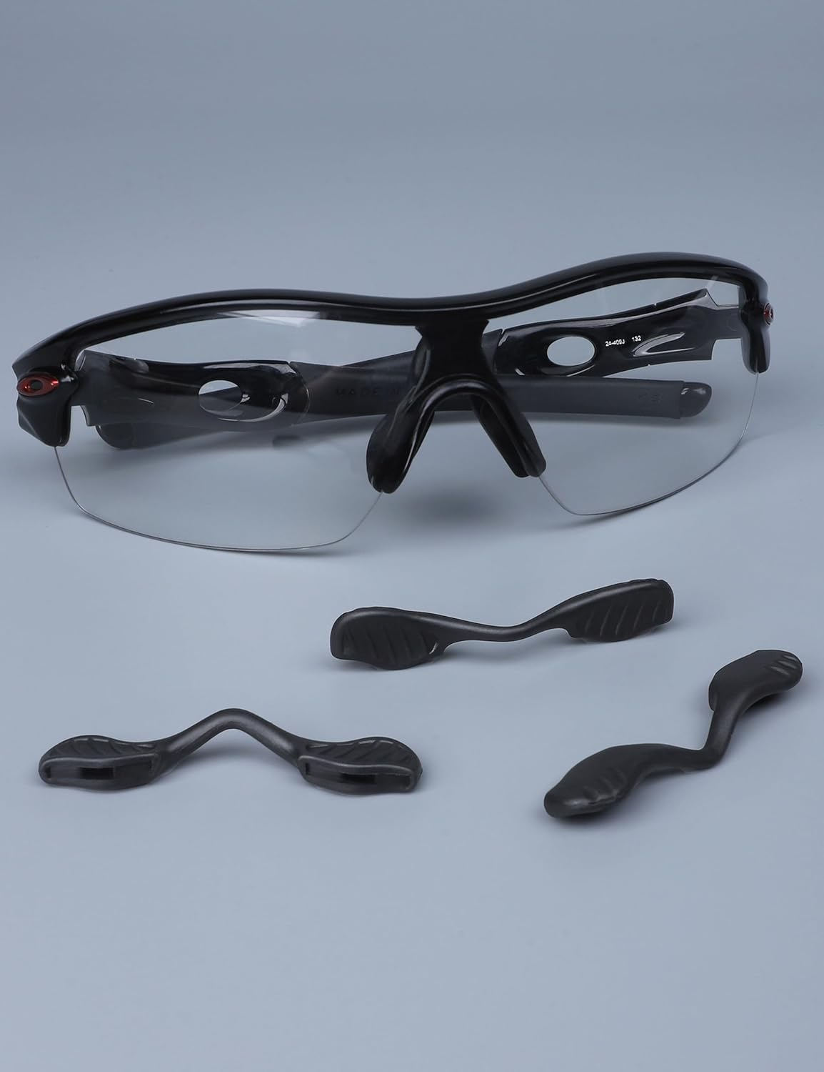 OWORK 3 Pairs Ultra Soft Silicone Sunglass Nose Pads for Oakley Radar Path/Radar Pitch/Radar Range/Radar Xl/Radar Edge OO9184, Push-In Anti-Slip Glasses Nose Piece Replacement Kit Black image number 2