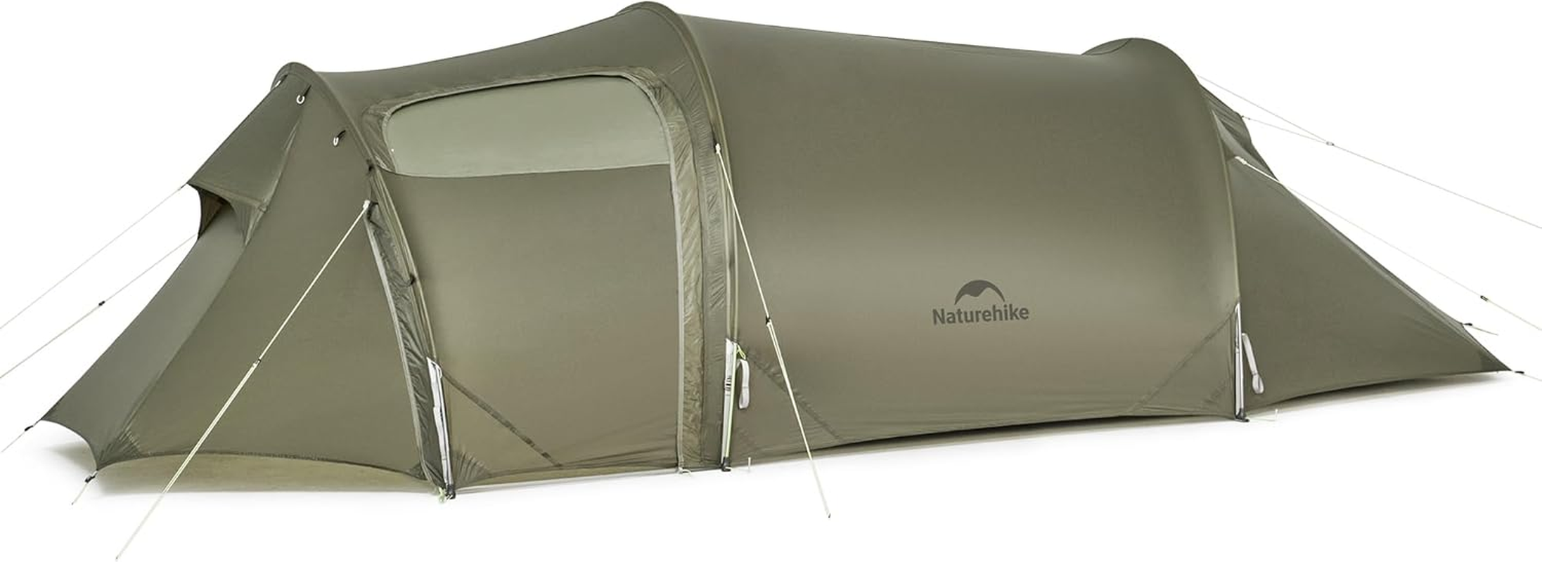 Naturehike Opalus UL Tunnel Tent, Upgraded Lightweight 15D Nylon 2/3 Person Camping Tent, 4 Season Camping Tent (Olive Green)