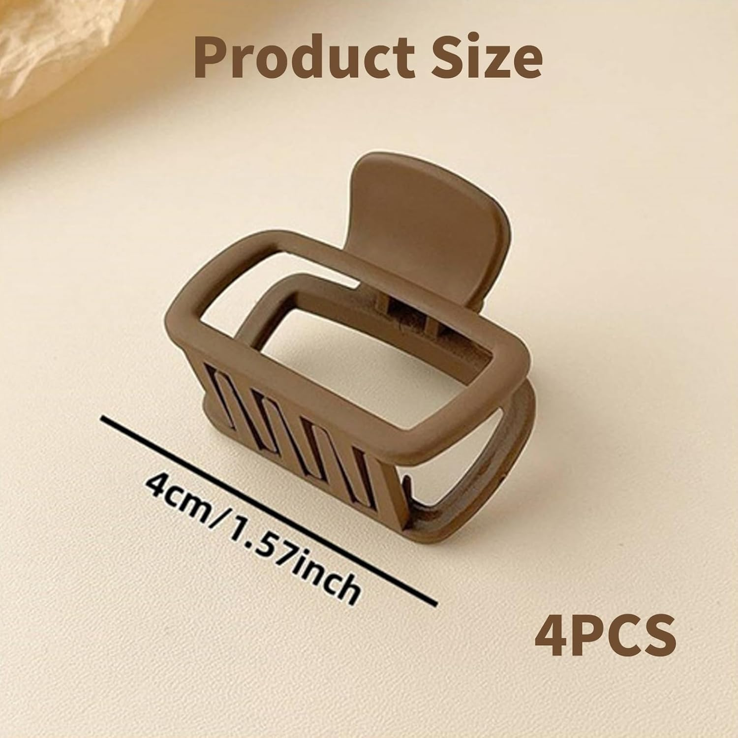 4-Piece Set Elegant Square Hair Clips, Matte Claw Clips, Non-Slip Design, Strong Hold, Hair Styling Accessories for Women and Girls image number 4