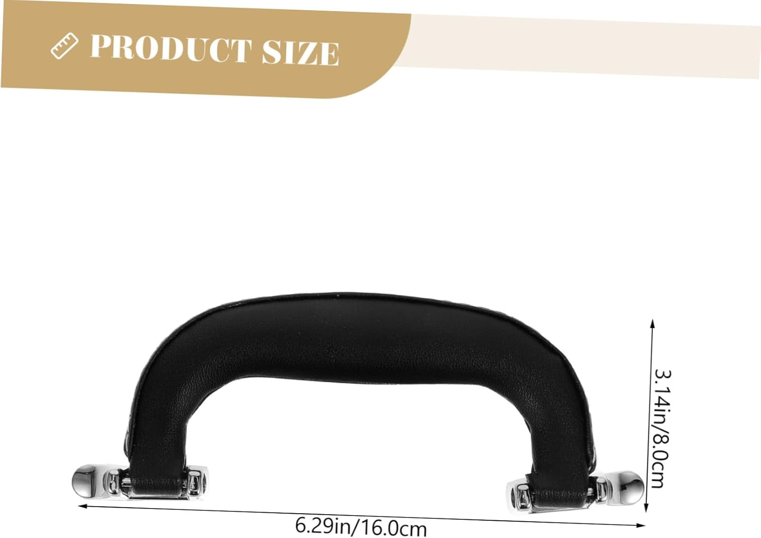 HORIALENCE 2Pcs Luggage Case Leather Handle Replacement Suitcase Grip Travel Accessories Black Leather Handle Silver Feet for Toolbox and Suitcase Carry Gear image number 1