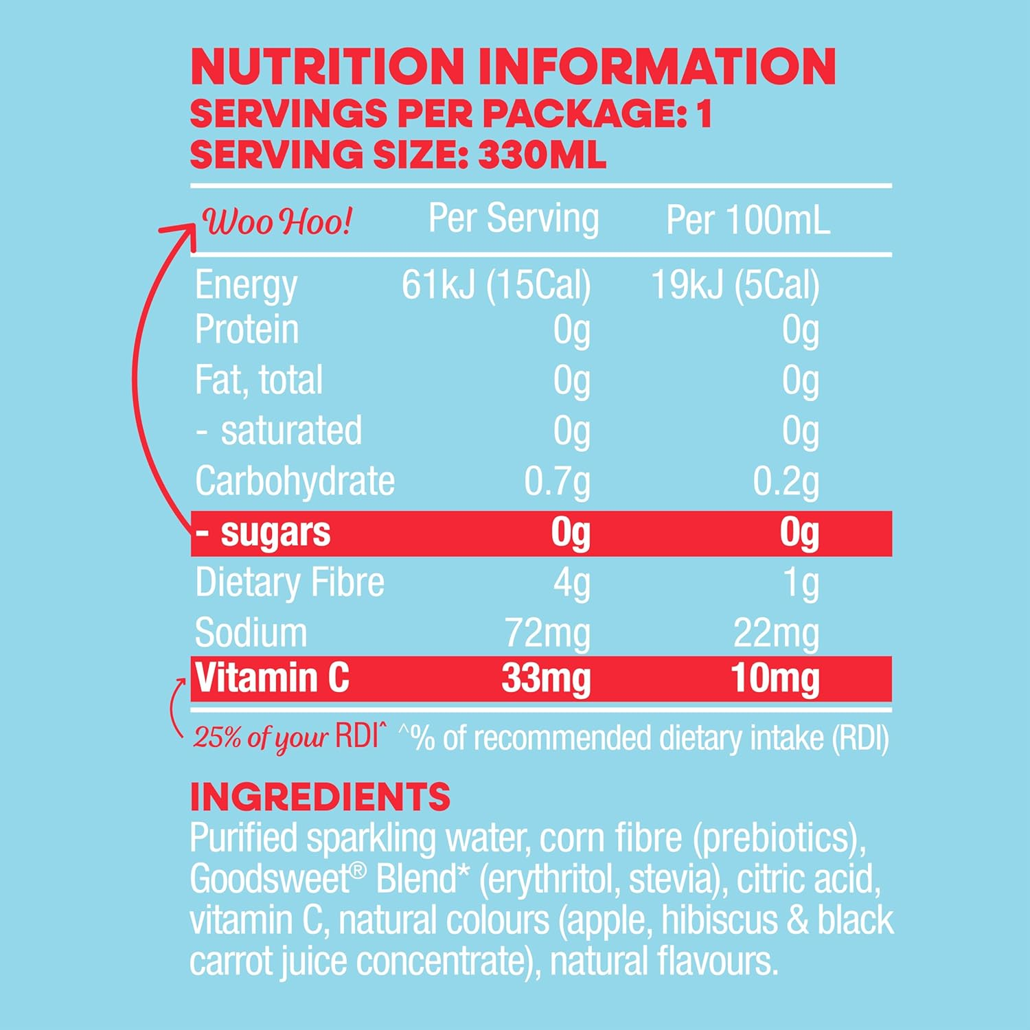 Nexba Better Soda &ndash; Cherry Cola &ndash; All Natural Sugar Free &ndash; 24 X 330Ml Cans image number 3