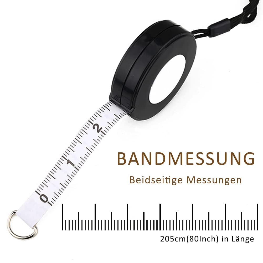 Dual-Sided Soft Retractable Measuring Tape 205Cm/80In for Sewing, Tailoring, Crafting, Weight Loss, and Height Measurement(Color:Black) image number 4