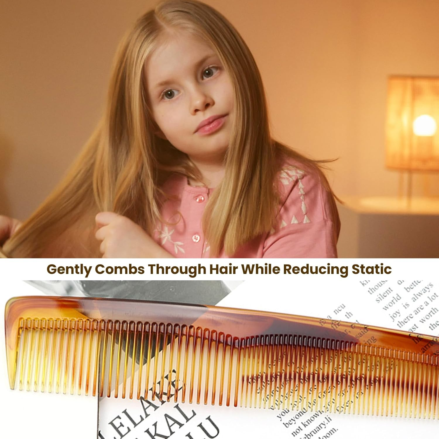 Agwenkui Tortoise Shell Comb, Mens Pocket Sized Hair Comb to Detangle and Style Long or Short - Hair Comb Beard Comb Mens Comb with Two Teeth Widths for Styling and Scalp Stimulation (1)