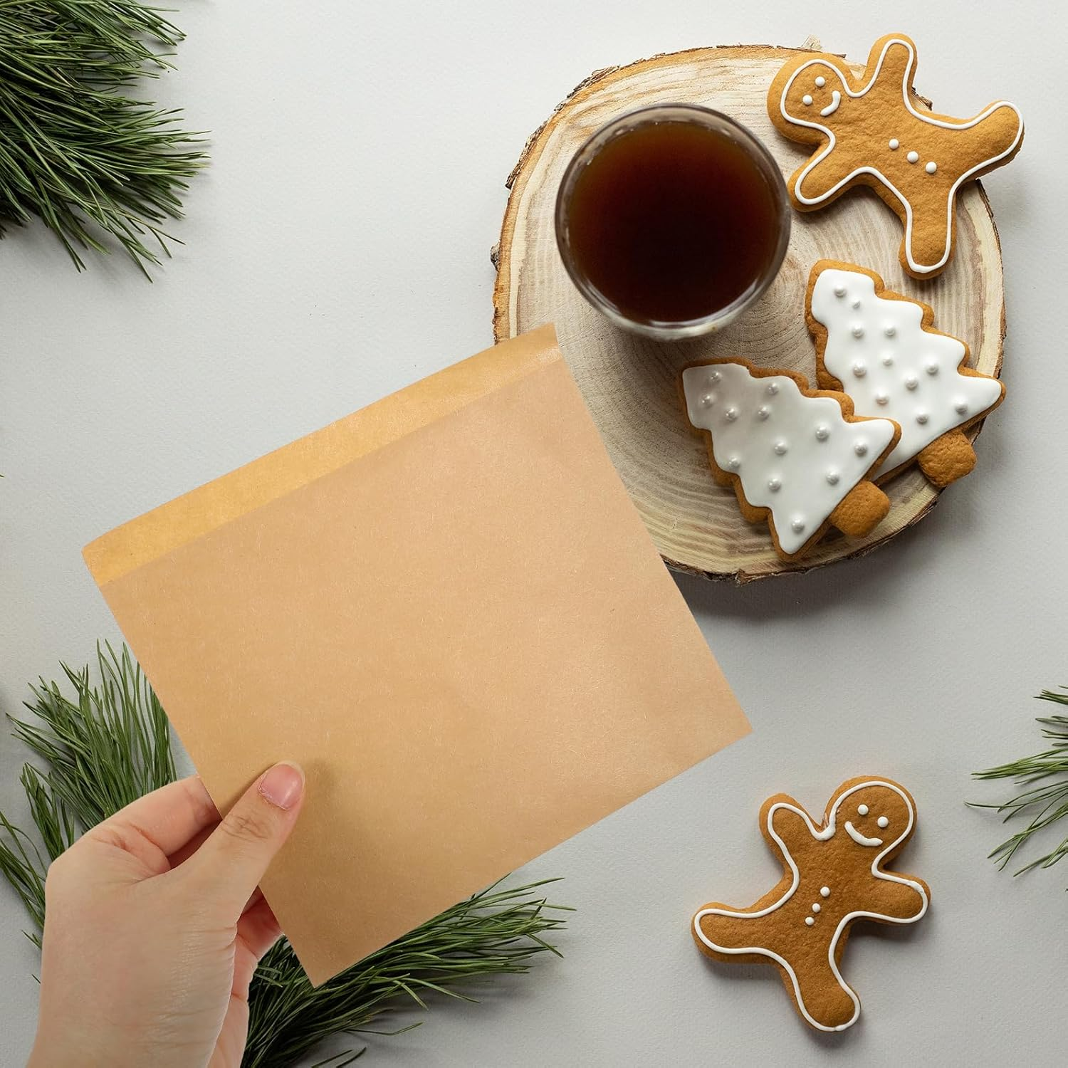 Garneck 100Pcs Paper Food Bags Oil Kraft Snack Bags for Sandwiches Pancakes and Treats Take- Fast Food Restaurants image number 3