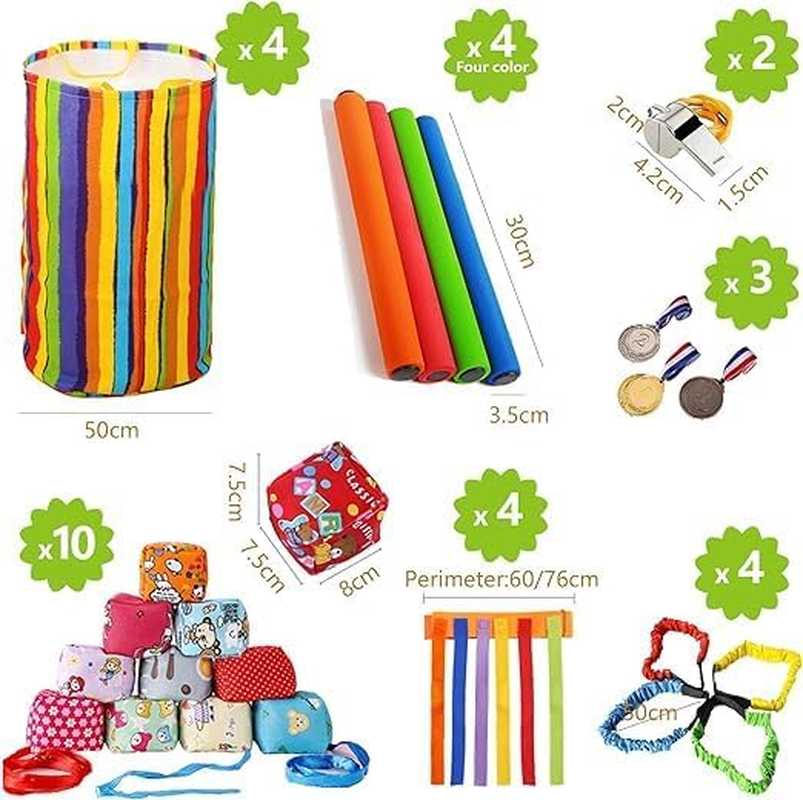 31 Piece Potato Bag Race, Outdoor Lawn Relay, 3 Leg Race Belt, Carnival Event Game for Kids and Adults (With Prizes and Whistle) image number 2