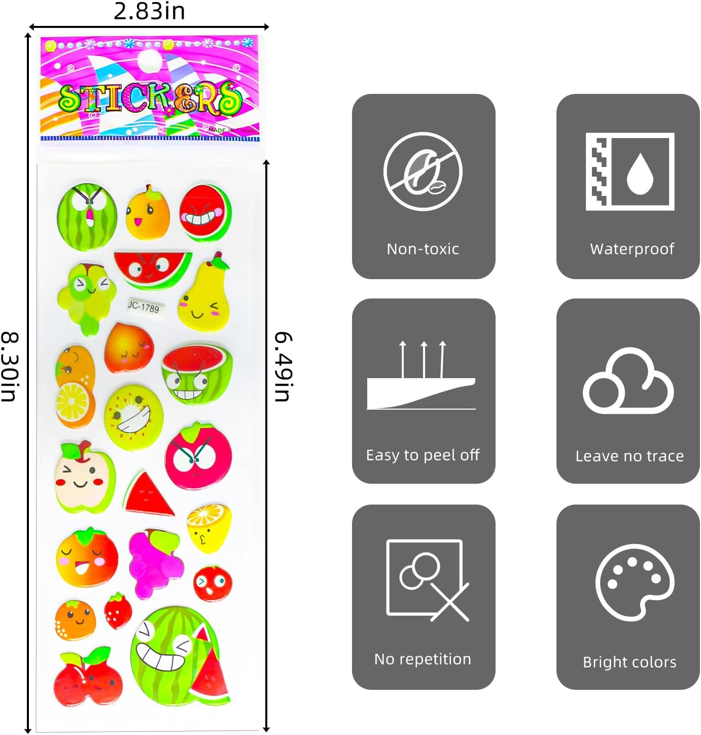 3D Stickers for Kids Toddlers 530+ Vivid Puffy Kids Stickers 24 Different Sheets, Colored 3D Stickers for Boys Girls Teachers, Reward, Craft Scrapbooking (Style-2) image number 6