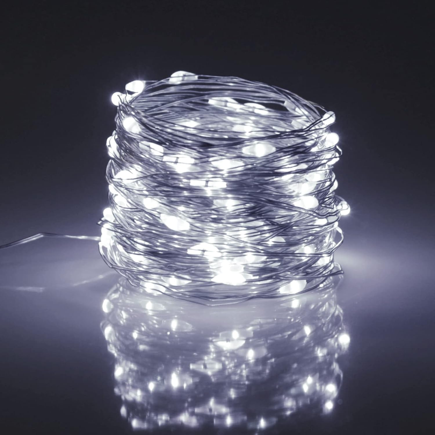 Fairy Christmas LED String Light Battery Operated, 10M / 100LED White Waterproof 3XAA Battery Case, Indoor Outdoor Lights for Xmas Tree Wedding, Halloween, Party, Garden Decoration image number 3