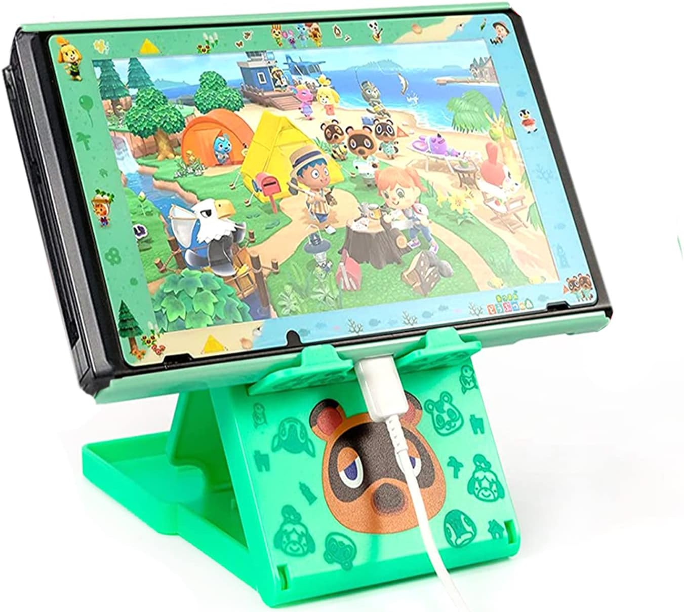Busjoy Stand for Nintendo Switch, Switch OLED, Switch Lite, for Zelda Tears of the Kingdom Cute Holder Bracket, Adjustable Portable Foldable Non-Slip Playstand-Black