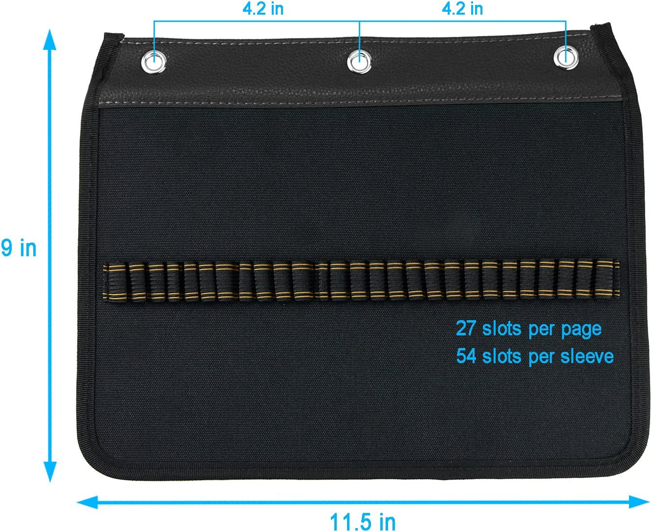 YOUSHARES 54 Slots Pencil Sleeve - 3 Ring Pencil Case Stationery Organizer for Standard 3-Ring Binder, Black image number 1
