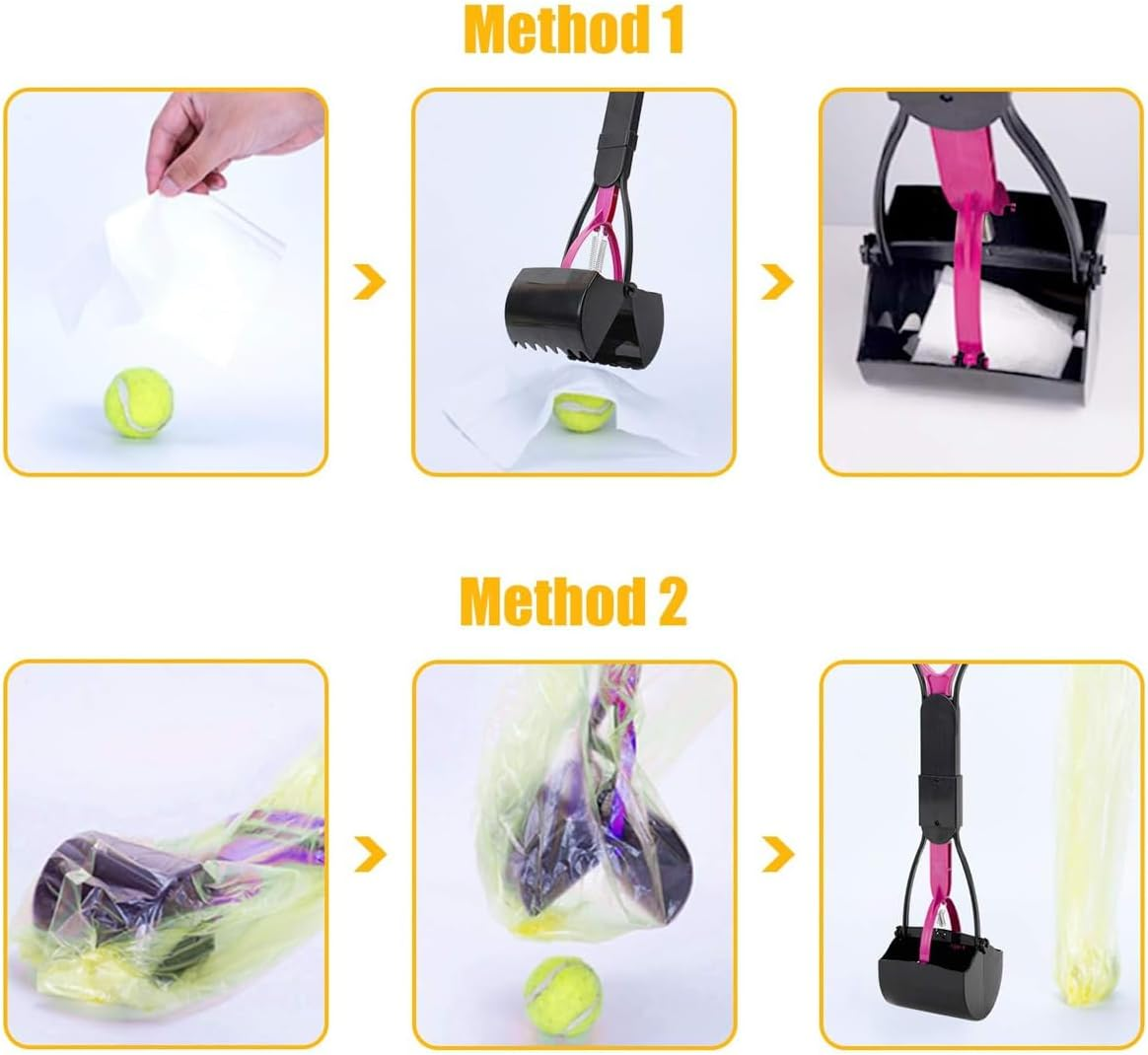 AIMALL Long Handle Pet Toilet Picker Dog Toilet Clip, 23.6 Inches Pet Waste Picker, Ergonomic ABS Handle, Double Spring Design for Easy Dog Poop Cleaning image number 3