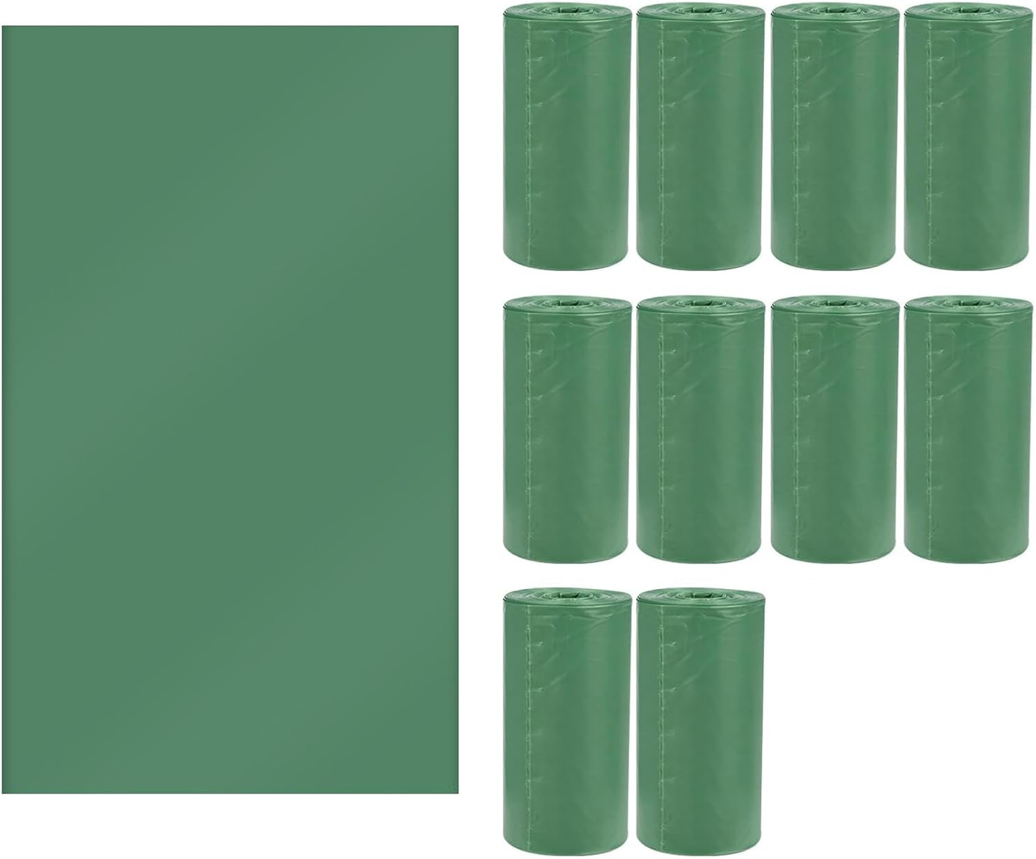 RTRTGS Pack of 150 Dog Waste Bags, Dog Bags, Waste Bags for Dogs - 30 X 21.5 Cm, Polyethylene Material, Portable - Green (10 Rolls, 15 per Roll) image number 6