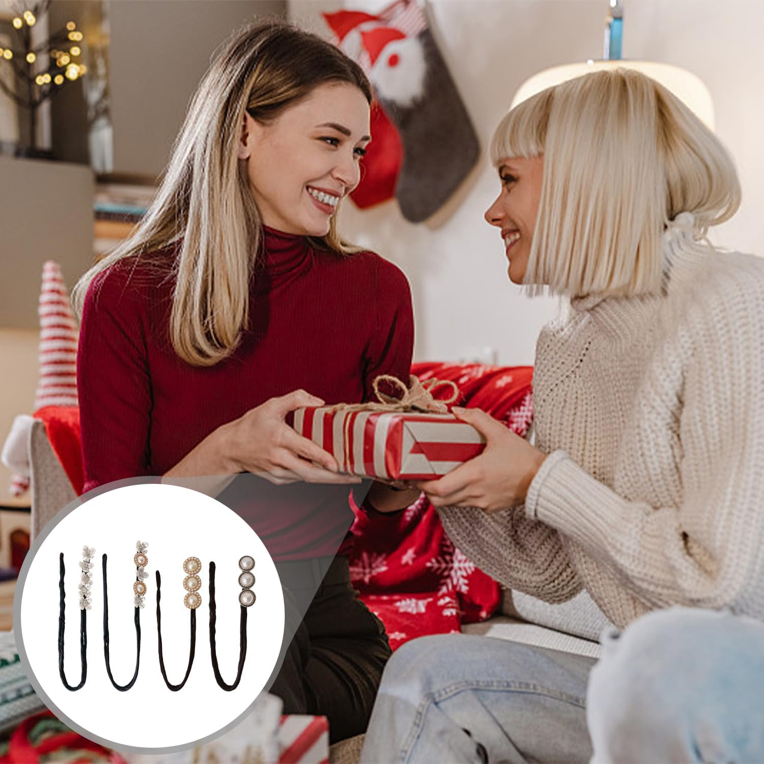 Pack of 4 Flower Hair Twisters, Elegant Hair Accessories, Women'S Hair Accessories, Hair Tools, Hair Accessories, Fashionable and Versatile Hair Accessories image number 5