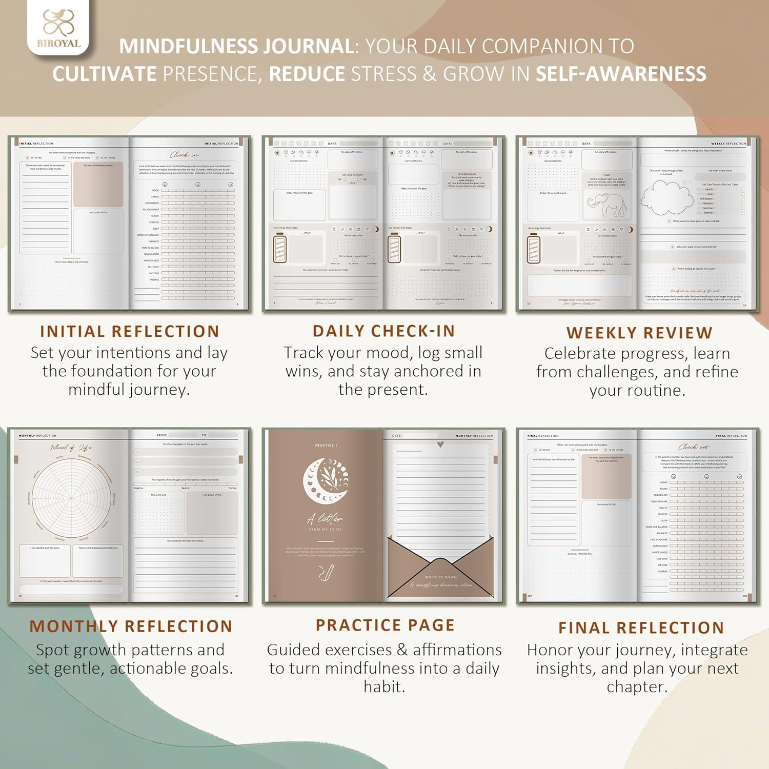 Gratitude Journal for Women - 20 Weeks Undated Five Minutes Daily Journal to Inspire a Happier for More Self Care - 5 Minute Grateful Diary for More Motivation, Mental Health & Reflection - Deep Calm Green image number 5