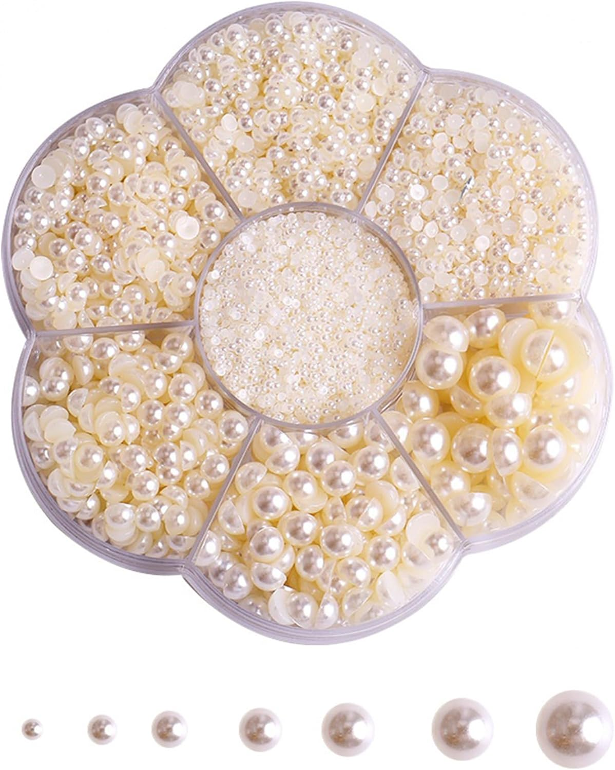 Nail Charms, Nail Pendant, Pearl Nail Pendant, 3D Nail Art Decoration, 3D Pearl Nail Jewellery with Beads for Women'S Nails Decoration, Beige image number 2