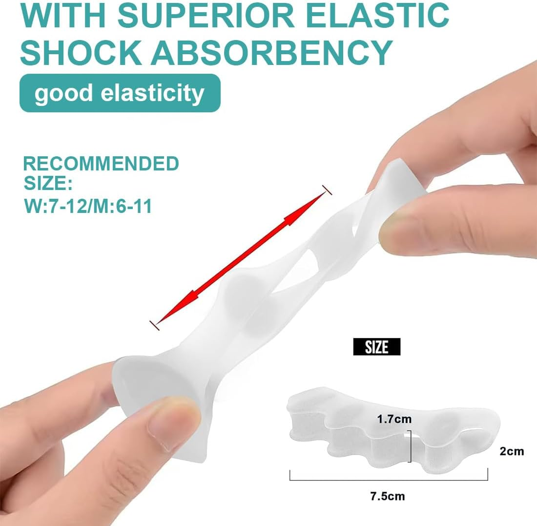Toe Separators Hallux Valgus Silicone 4 Pieces Toe Separators Toe Separators for Hallux Valgus Pain Relief Suitable for Men and Women image number 1