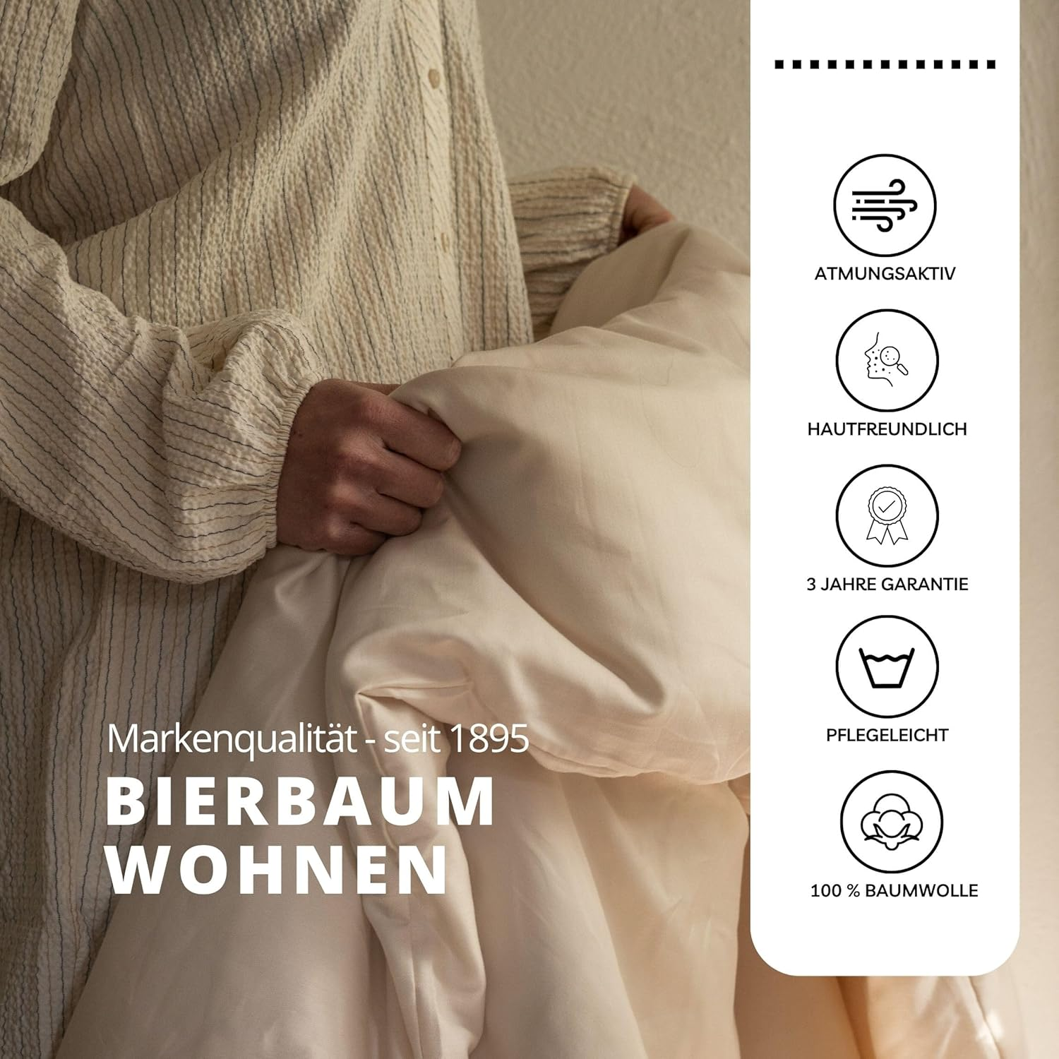 Bierbaum Bed Linen 3899 Mako Satin, 100% Cotton, Designed in Germany, Green 32, 240 X 220 Cm + 2 X 80 X 80 Cm image number 5