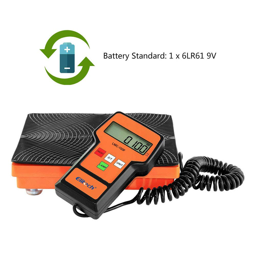 Elitech LMC-100F Digital Electronic Refrigerant Charging Recovery Scale for HVAC Wired Remote Portable Case 110Lbs/50Kgs image number 1
