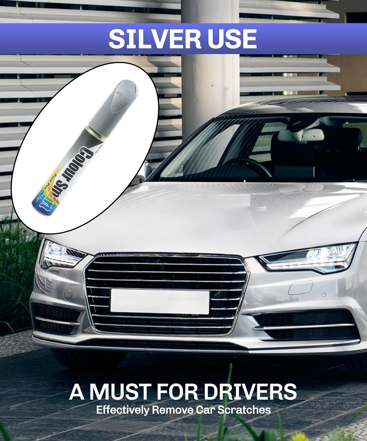 Car Scratch Repair,Scratch Remover for Vehicles,Car Remover Scratch Paint Pen Car Touch up Paint Fill Paint Pen,Car Accessories Touch-Up Pen Car Scratch Remover for Deep Scratches (Silver) - Black image number 2