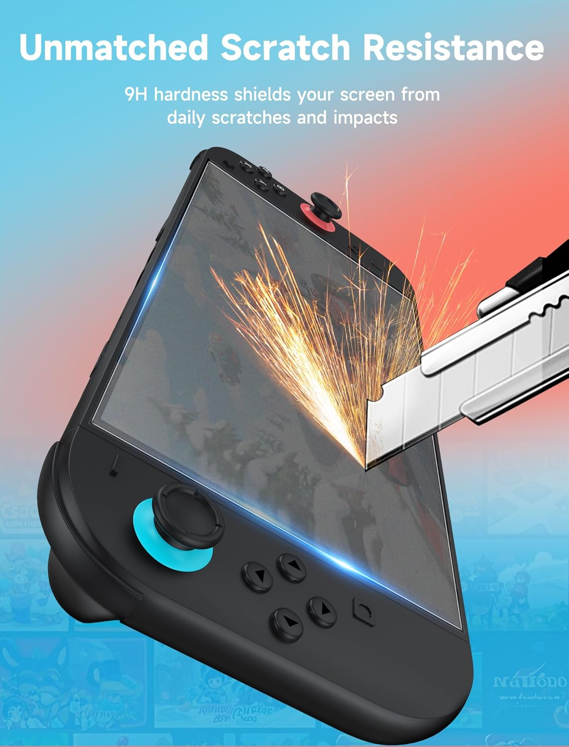 JSAUX Anti-Glare Screen Protector for Nintendo Switch 2 (2025), [2-Pack] Matte Glass Protector 9H Hardness Easy to Install with Guiding Frame Scratch Resistant Tempered Glass image number 6