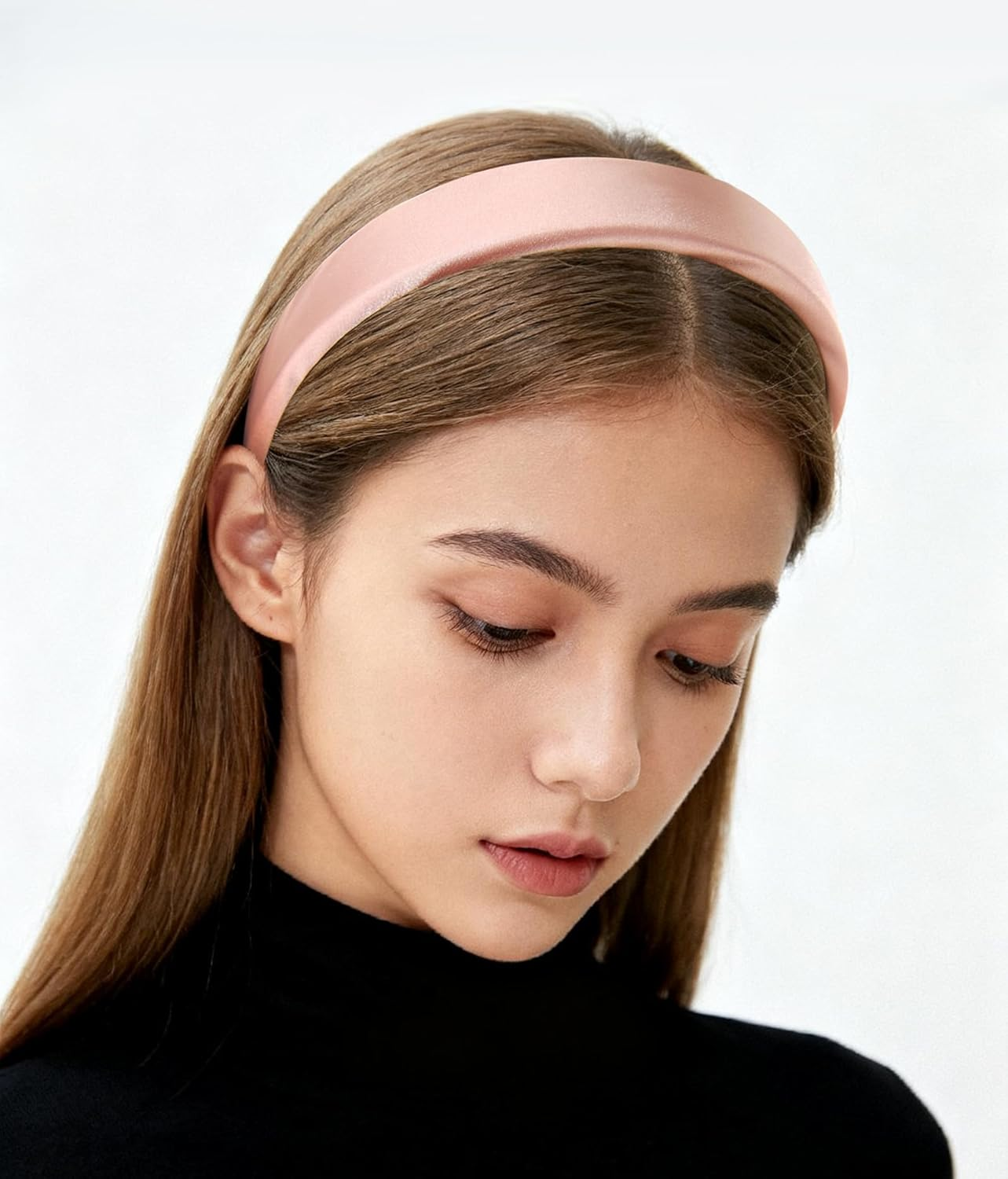 Axy Headband with Fabric Padded Candy Colours and Satin Covered - Beautiful Headband Hair Accessories Hair Band HRK7A (Dusky Pink)