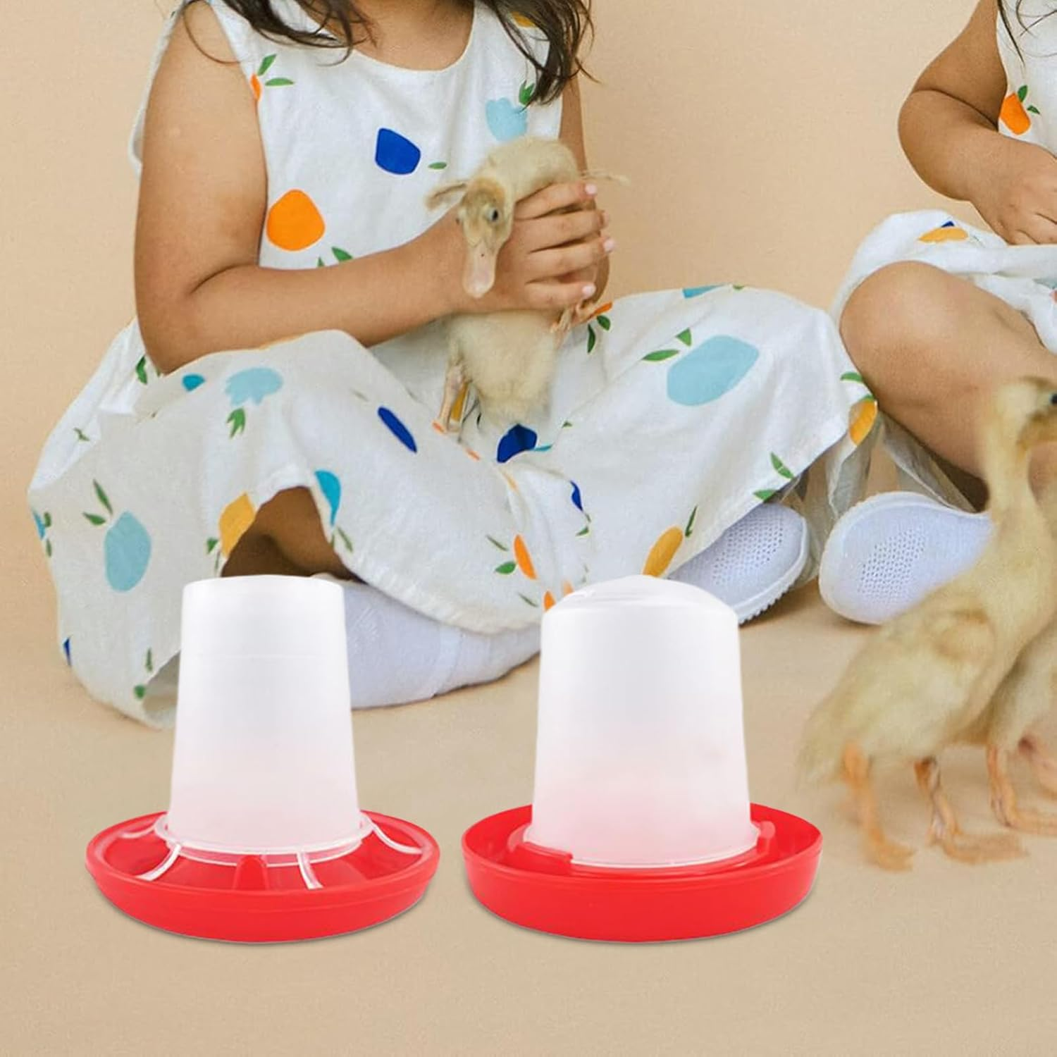 Chick Feeder - Automatic Poultry Waterer - Duckling Supplies for Family Farm Backyard Barn Outdoor Indoor Friends Baby Chicks image number 5