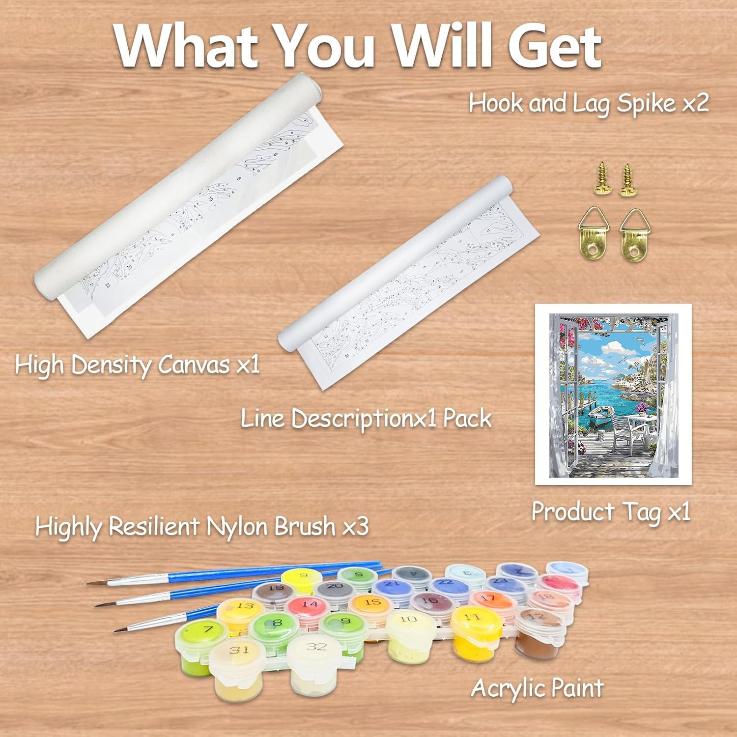 YECFWVRXHTS Paint by Numbers Kit for Adults Beginner, Seaside DIY Acrylic Paint by Number on Canvas, 16X20 Inch image number 1