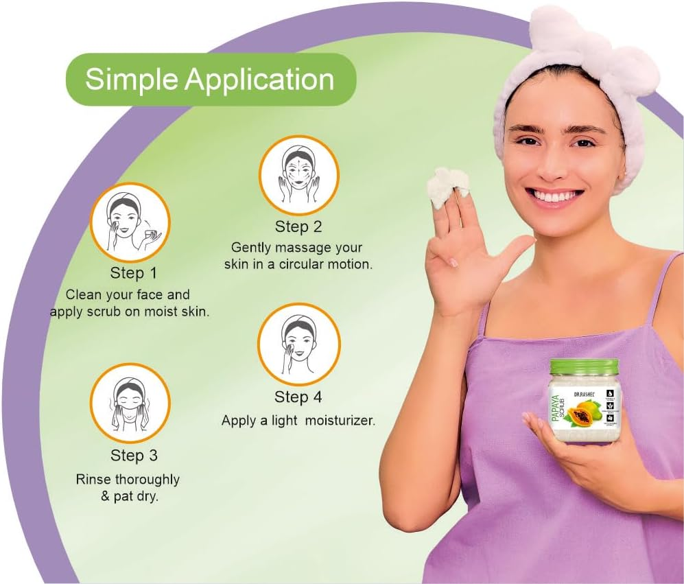 DR.RASHEL Scrub for Face & Body (Papaya Scrub, 380 ML) | All Skin |Cleanser Scrub for Deep Exfoliation | Dead Skin Remover Scrub | Tan Removal | Blackhead Remover Scrub | Face Scrub | Body Scrub image number 6