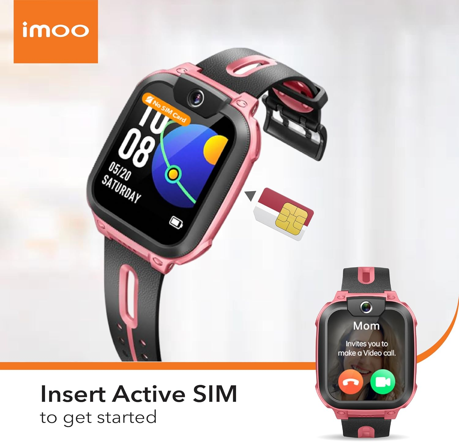 Imoo Z1 Kids Smart Watch, 4G Kids Smartwatch Phone with Video and Phone Call Durable, GPS Watch with Real Time Location. the SIM Card Only Supports the Vodafone Carrier. image number 2