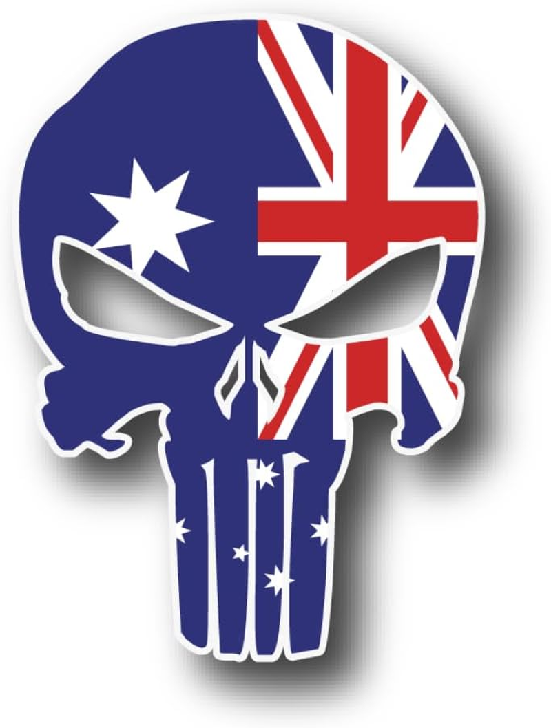 Australian Flag Skull Sticker Decal &ndash; 15X11Cm Vinyl Car Decal, Bubble-Free, Waterproof, Aussie Patriotic Skull for Cars, Utes, Laptops image number 6
