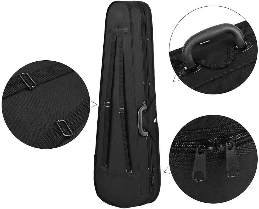 Tignapoo Professional 4/4 Full Size Violin Triangle Shape Case Box Hard & Super Light with Shoulder Straps for Stradivarius Violins Burgundy image number 4