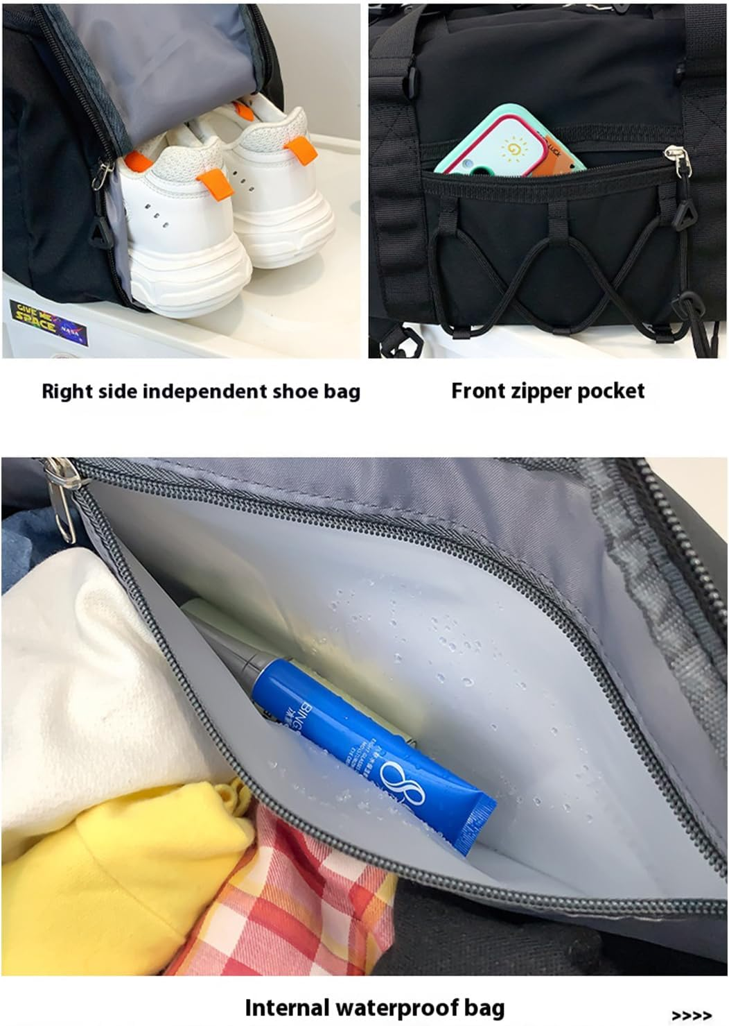 Xcjump Multi-Function Travel Backpack for Women & Men, Large Casual Daypack, Laptop & Hiking Backpack with Wet/Dry Compartment, Carry-On Gym Shoulder Bag, Basketball & Shoe Holder, Yoga Strap image number 5