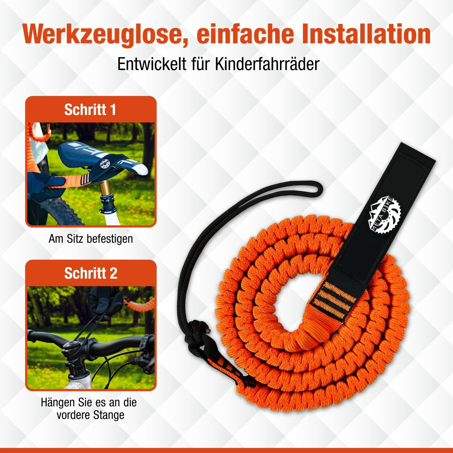 Meta Bike Towkid Bicycle Tow Rope for Children, 2.5 M Tow System, Pull Rope, Traction Rope Pull System Children & Adults, Children'S Bicycle Mountain Bike E-Bike Woom MTB image number 3