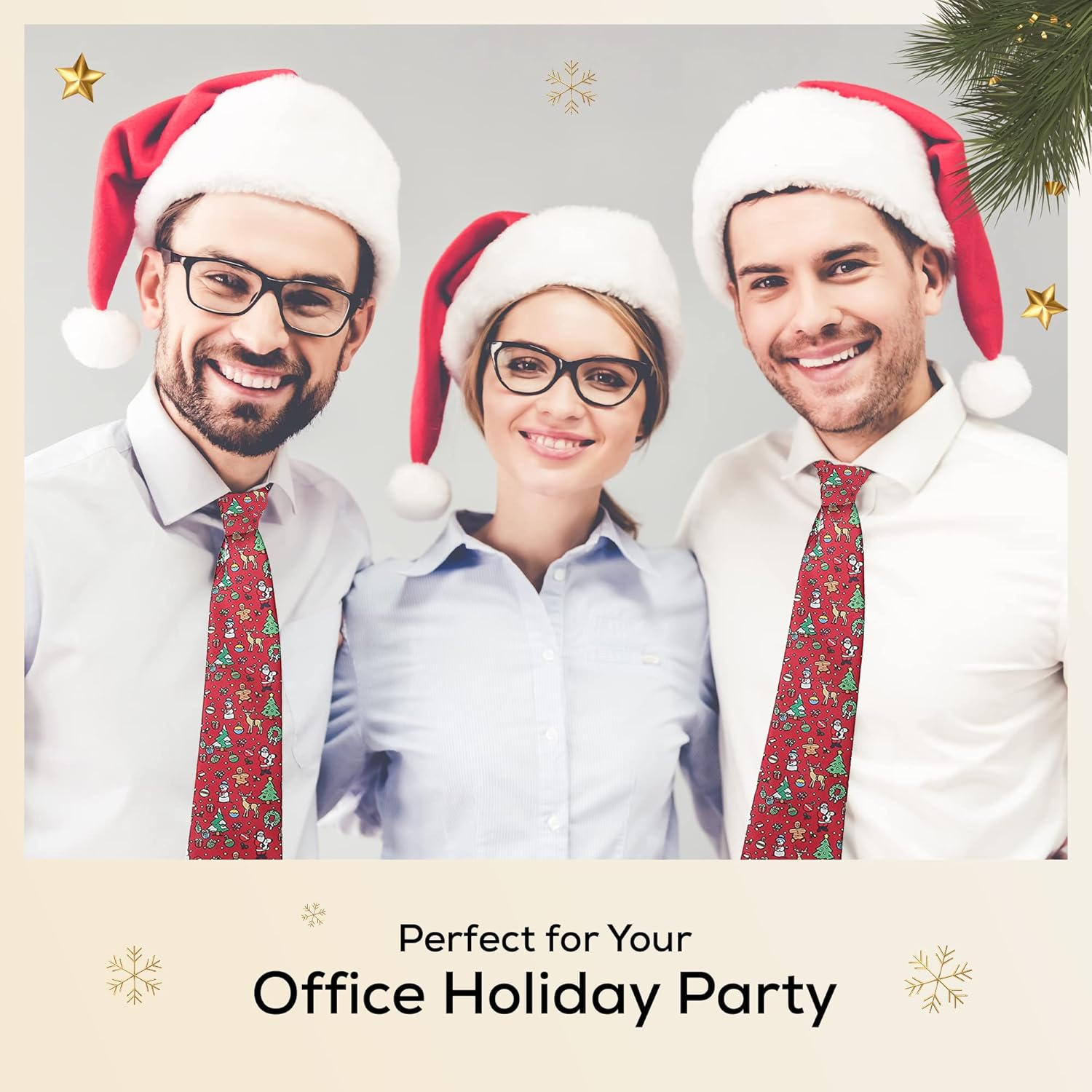 Holiday Christmas Ties for Men - Cool Mens Neckties - Many Colors to Choose From - Christmas Tree - Navy Blue image number 6