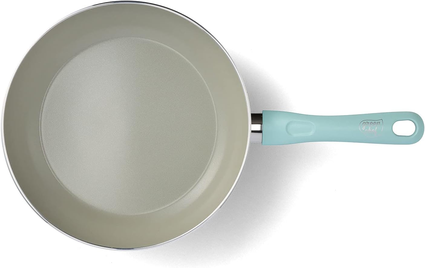 Greenpan Green Chef Fry Pan 10.2 Inches (26 Cm), IH Compatible, Ceramic Finish, Non-Stick Interior and Exterior for Easy Cleaning, Non-Toxic, Earth Color, Mint Green image number 4