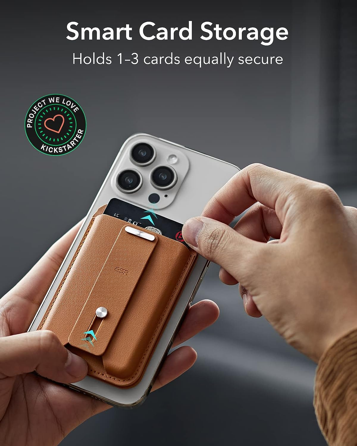 ESR for Magsafe Wallet with Full Find My Functionality, Magnetic Geo Iphone Wallet, up to 3,000G Magnet Strength, with Adjustable Stand, for Iphone 16/15/14/13/12 Series, Brown