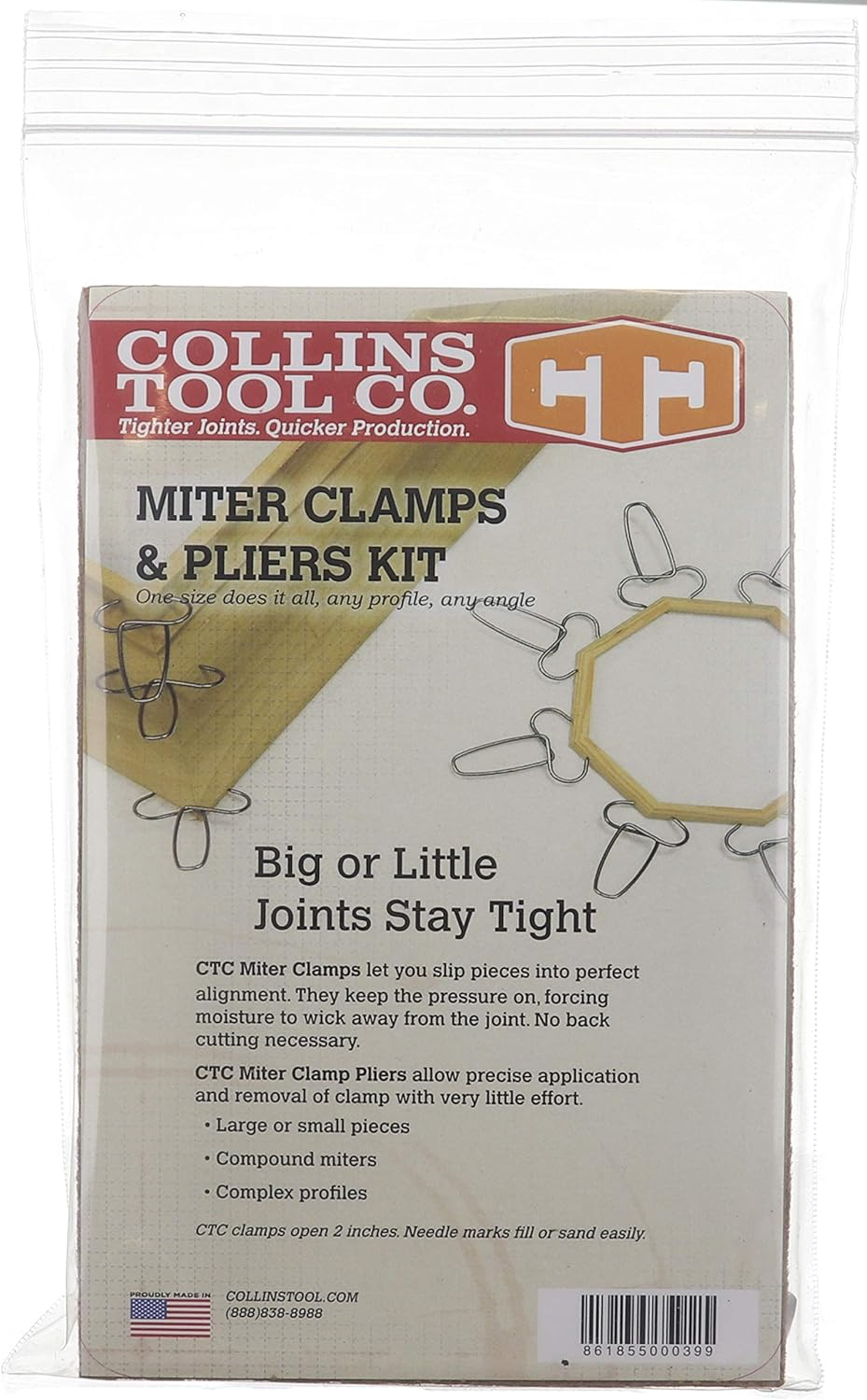 Collins Spring Loaded Pliers and 13 Miter Clamps - Proudly Made in the USA image number 2